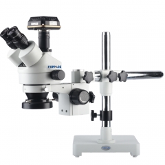 KOPPACE 1000万像素,3.5X-90X,三目立体显微镜,单臂支架,工业检测显微镜,USB 3.0工业相机,144 LED环形灯,提供专业的图像测量软件