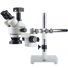 KOPPACE 500万像素工业显微镜相机,USB2.0,3.5X-90X,三目立体显微镜144 LED环形灯,0.5X/2X辅助镜头
