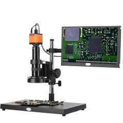 KOPPACE 17X-108X 1600万像素 高清1080P HDMI工业显微镜 用于电话 PCB维修显微镜 13.3英寸显示屏